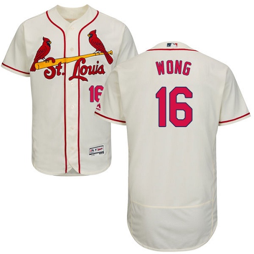 Cardinals #16 Kolten Wong Cream Flexbase Authentic Collection Stitched MLB Jersey